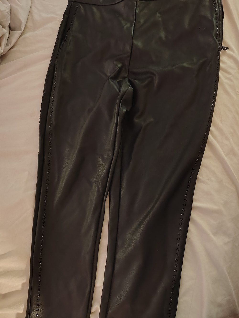 Karl Lagerfeld Paris Faux Leather Pants Black Straight Leg Women’s size 6
